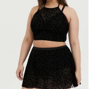 Torrid 2 Piece Black Leopard Swimsuit